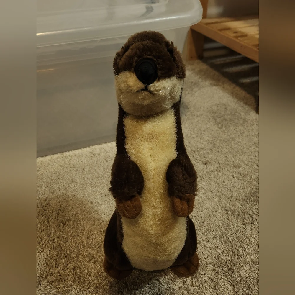 Charming Plush Otter Toy for Small Pets - Brown and Cream